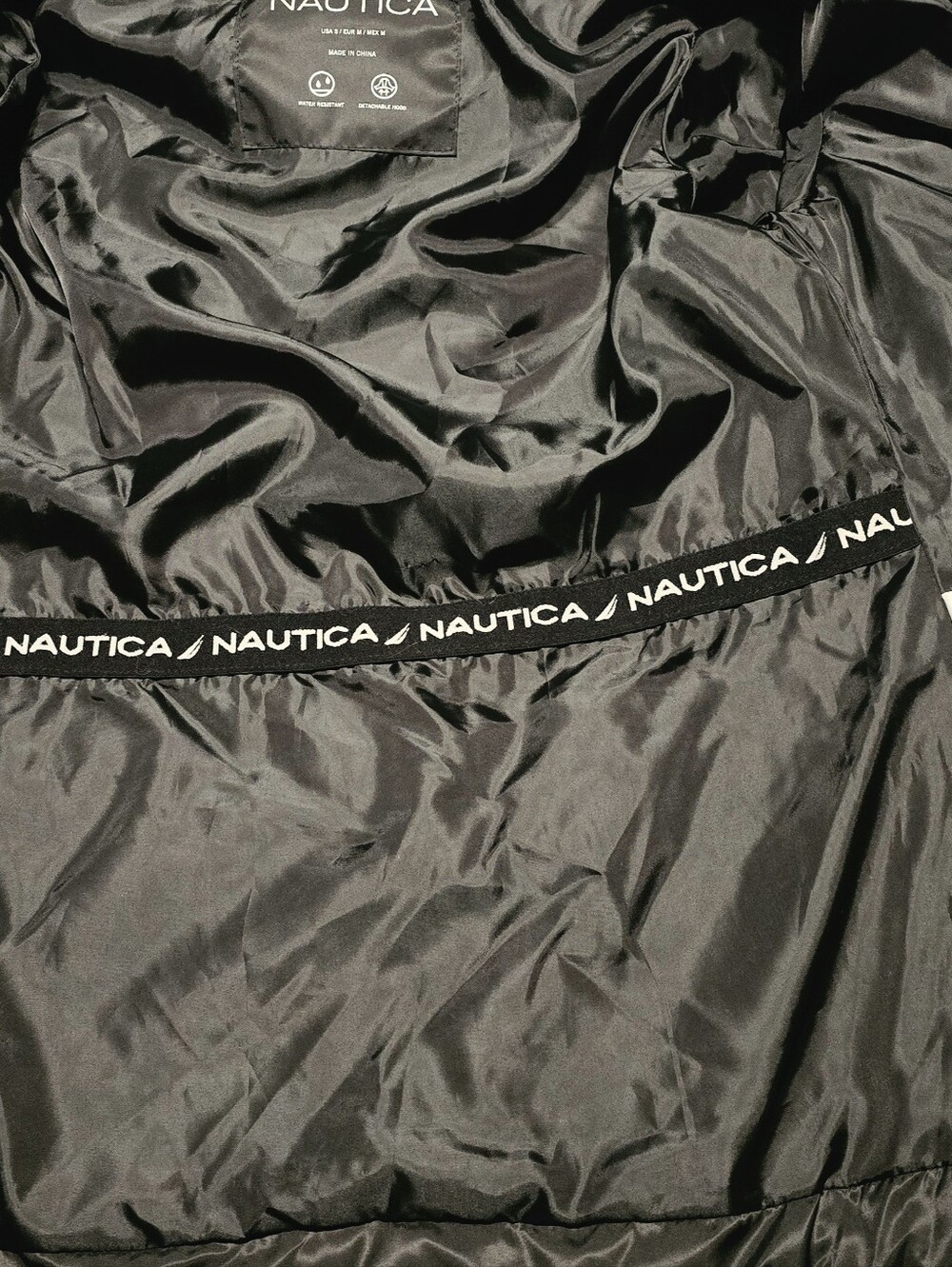 Nautica Black Quilted Hooded Puffer Jacket Sz S - Picture 7 of 7